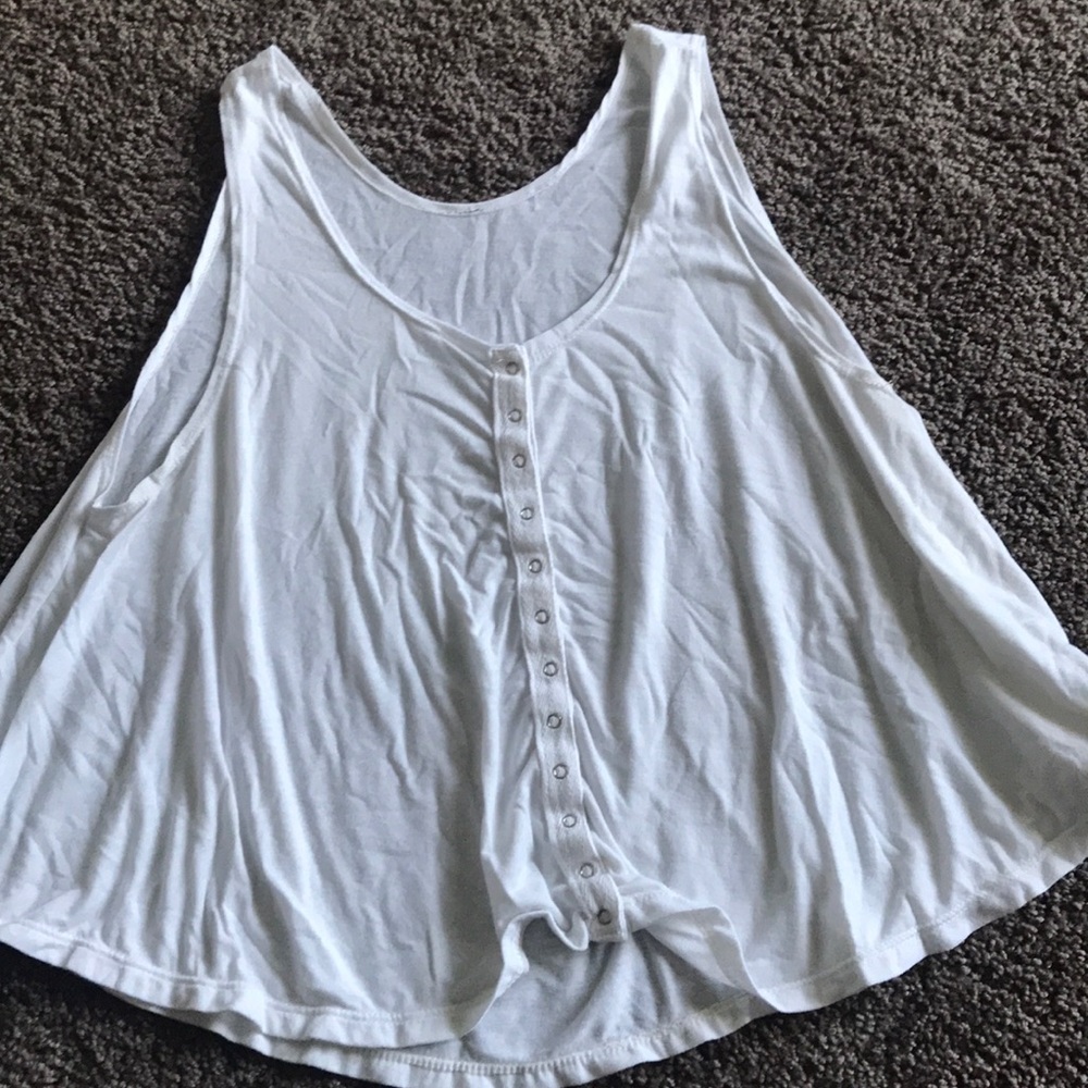 White flowing crop top